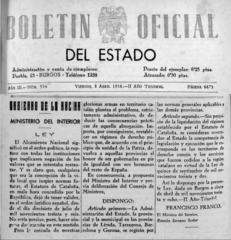 La derogació de l'Estatut de Catalunya (Nacionals)