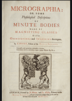 Hooke published Micrographia