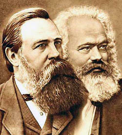 Engels y Marx trabajan juntos