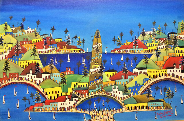 Prefete Duffaut Pintura "Jacmel Ville.