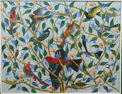 Birds in tree - Gesner Abelard.