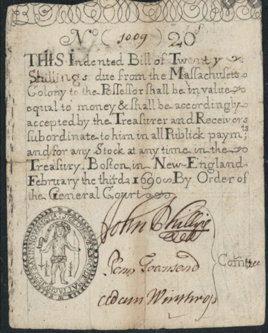 The First Paper Money used in North America