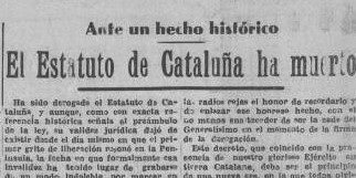 FRANCO DEROGA L'ESTATUT DE CATLUNYA