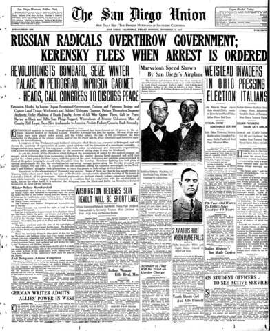 Bolsheviks overthrow the Provisional Government and take control