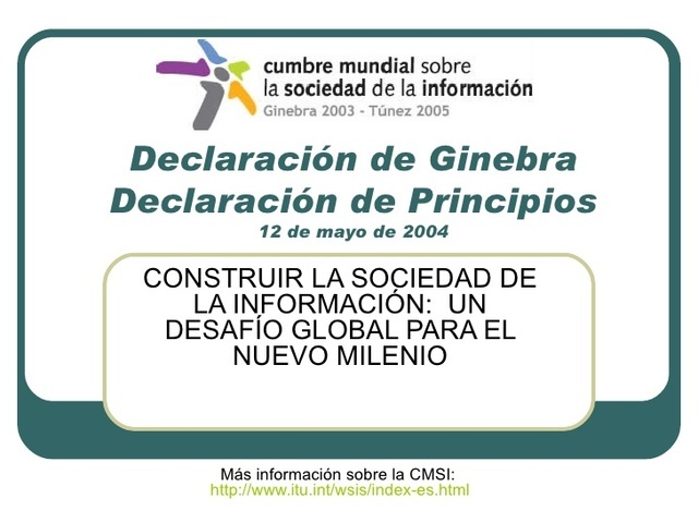 Cumbre Mundial Sociedad de la Información