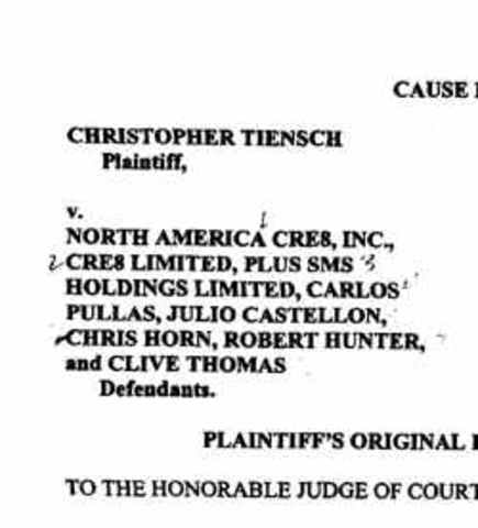 Tiensch files lawsuit against Plus SMS