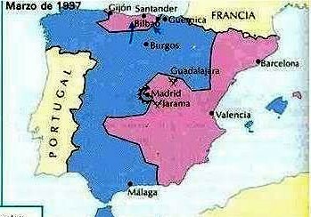 MAPA DE LA SEGONA FASE MILITAR DE LA GUERRA CIVIL (Ocupació de la franja cantàbrica)