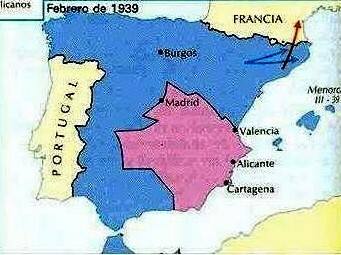 MAPA DE LA QUARTA FASE MILITAR DE LA GUERRA CIVIL ( Ocupació de Catalunya)