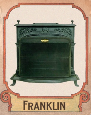 Franklin invents stove