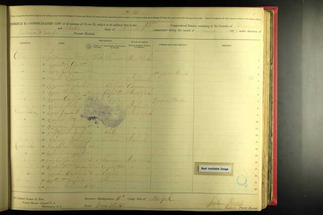 US Army Draft Registration - CLANCY William b1820