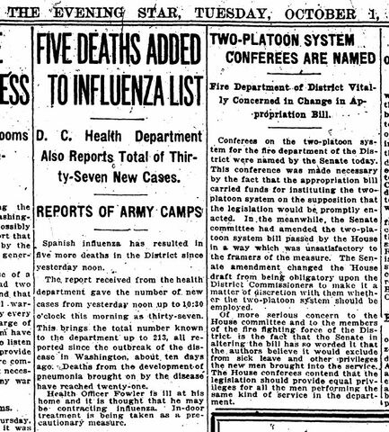 October 1st entry in the DC newspaper "The Evening Star"