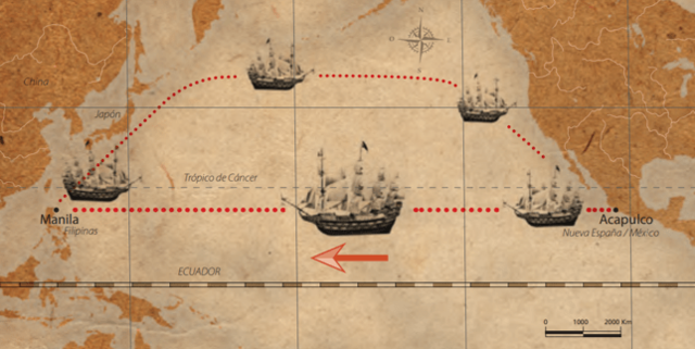 El Galeón de Manila, o Nao de China, constituyó la ruta transpacífica más importante entre los siglos XVI y XIX.