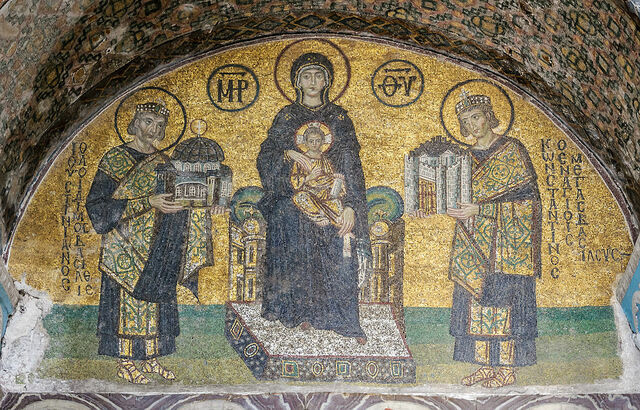 Santa Sofia: Mosaics del Timpà de l'entrada Sud-Oest.