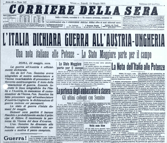 l'Italia dichiara guerra all'Austria