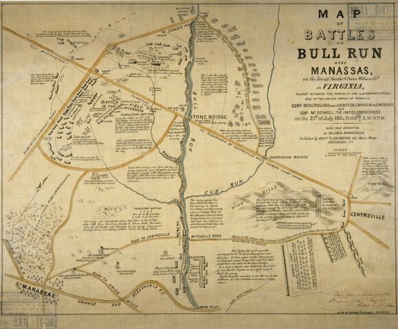 Battle of Bull Run, the first major battle of the American Civil War