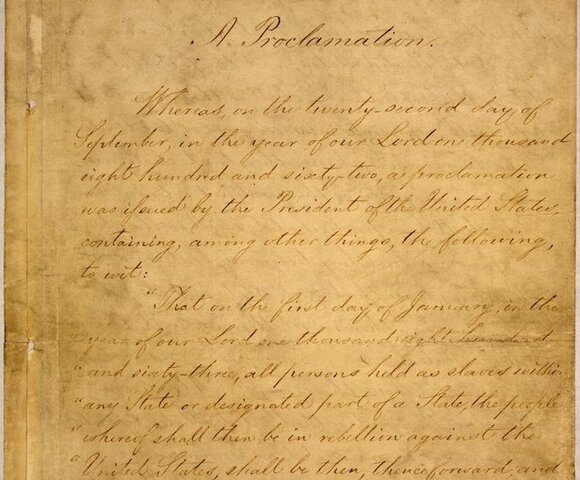 Lincoln publishes the "Proclamation on the Emancipation of Slaves"