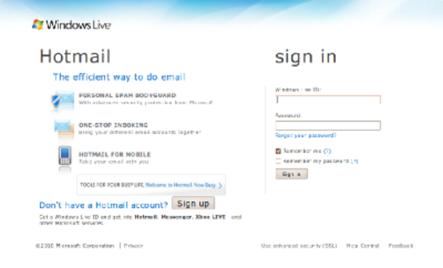 se crea el hotmail