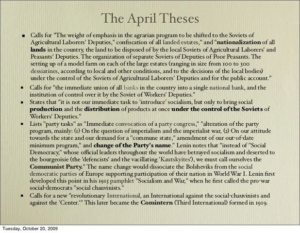 April Theses published