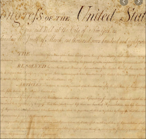 The Bill of Rights is formed