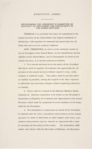 Executive Order 9981 (All Groups)