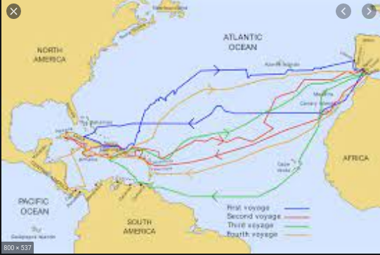 Columbus reached and explored the Caribbean.