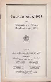 Securities Act of 1933(New Deal)