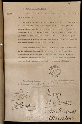 Germany signs the Armistice at Compiègne, ending the Great War.