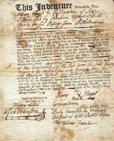 Indentured Slave Contract