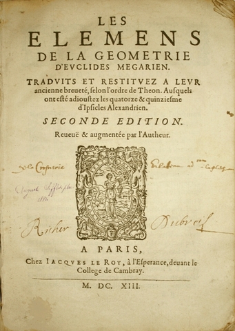 Euclide écrit Les Éléments, son Traité de mathématiques