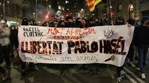 Manifestacions en contra del encarcelament d'en Pablo Hasel