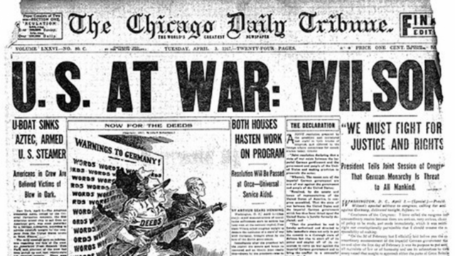 The United States declares war against the Axis Powers