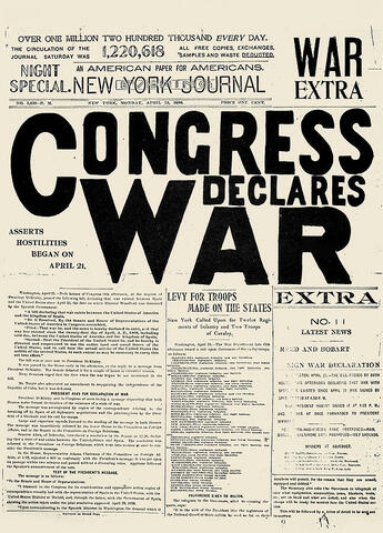 U.S. declares war with Spain