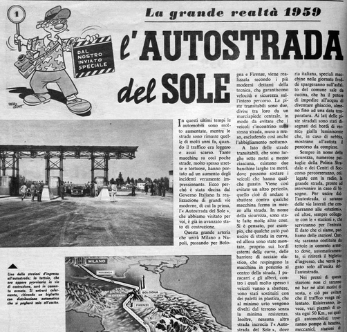 Inizia la costruzione dell'Autostrada del Sole