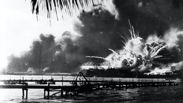 The Japanese bomb Pearl Harbor. The U.S. joins World War II on the side of the Allies.