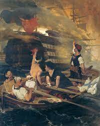 Πυρπόληση τουρκικής ναυαρχίδας στη Χίο