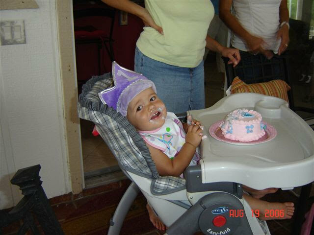 Eating First Birthday Cake