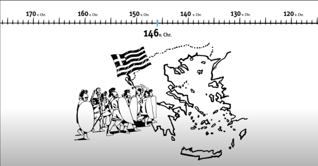 die Römer griffen Griechenland an