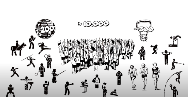 die Frauen kamen zu den olympischen Spielen