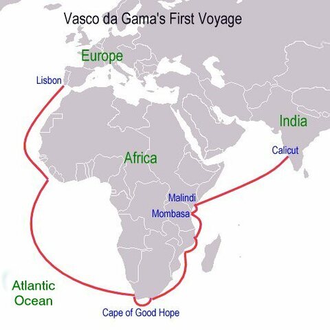 Vasco da Gama reached Calcutta (India)