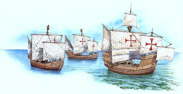 Three ships left the port of Palos de la Frontera (Huelva)