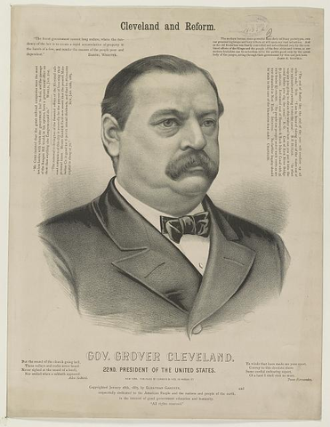 Grover Cleveland Elected 22nd President of the US