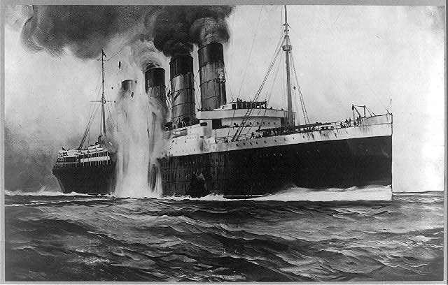 German Submarine Sinks the Lusitania