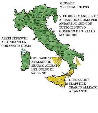 Badoglio si arrende agli alleati, i tedeschi prendono il controllo nel centro e nord Italia