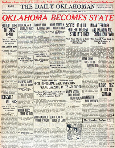 Oklahoma Becomes a State