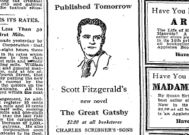 F. Scott Fitzgerald Publishes the Great Gatsby