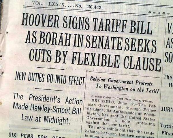 The Smoot-Hawley Tariff Act