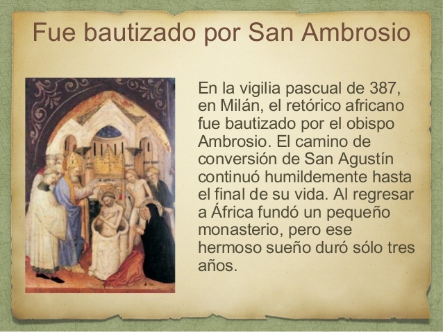San Agustín es bautizado.
