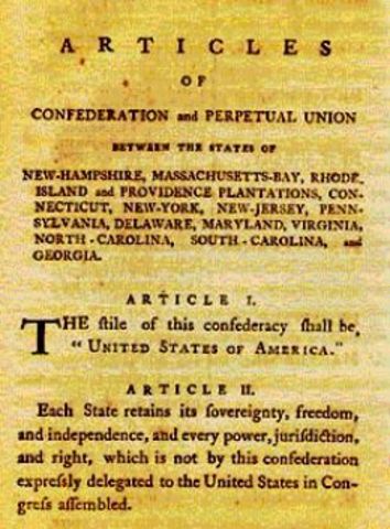 1787 Articles of Confederation