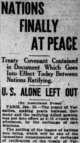 League of Nations is founded