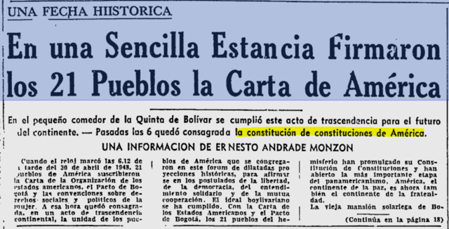 Declaración Americana de los Derechos y Deberes del Hombre - Bogotá, mayo 1 de 1948